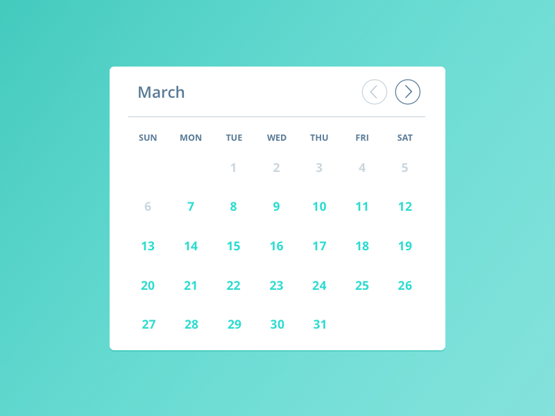 Calendar by Anna Feng on Dribbble