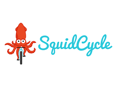 Squidcycle bike brand cycle icon illustration logo ocean octopus squid