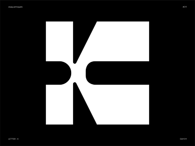 Letter K - Experimental 36daysoftype bold branding experiment experimental flat k letter logo letter lettering type design typeface typography