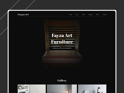 Furniture Landing Page Design Concept branding design flat minimal simple typography ui uidesign vector web