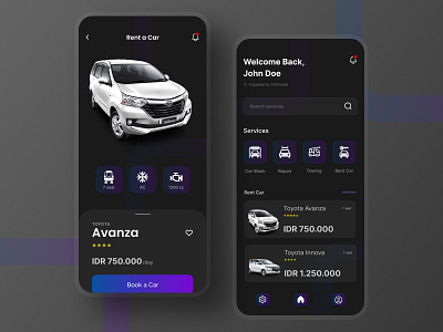 Fayza Car Services App (exploration) design illustration minimal mobile services simple ui uidesign uiux uxdesign