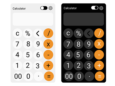 Simple Calculator Design (light/dark modes) design graphic design illustration ui ux vector