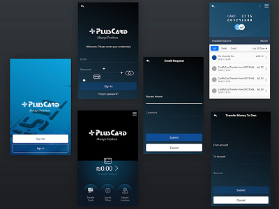 Plus Card App android ios uidesign