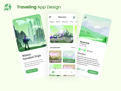Traveling App Design android illustration ios mobile app design uidesign