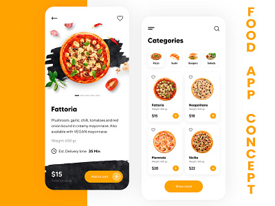 Food App Design Concept android ios mobile app design uidesign