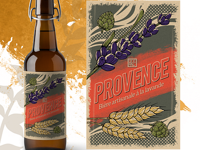 Beer packaging beer branding branding concept branding design design illustration packaging packaging design plants provence vintage design