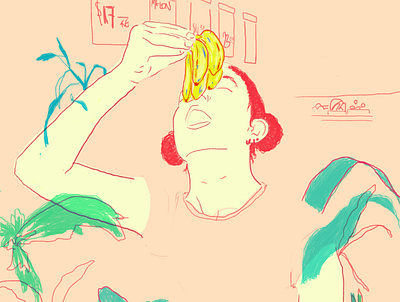 Bananas colors design digital illustration illustration self portrait tropical