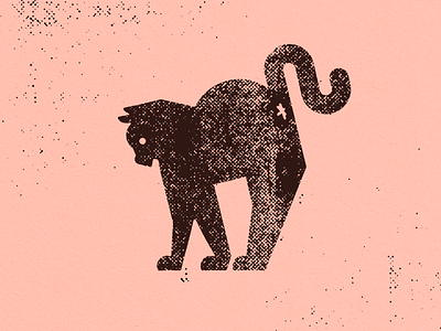 Mon chat cat dots graphic design illustration kitten print raster