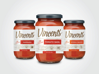 Vincent's Sauce Label Design branding cpg design packaging print