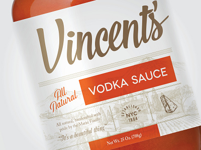 Vincent's Sauce Label Design branding cpg design packaging