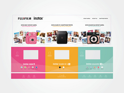 FUJIFILM INSTAX Retail Camera Display branding design fujifilm instax marketing collateral point of sale print retail