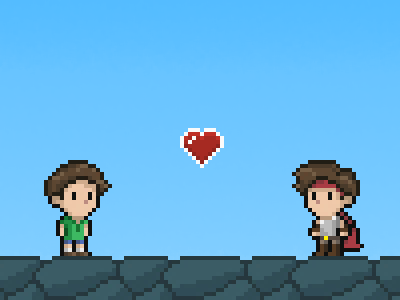 HeartQuest Hero 16 8 bit game heart pixel quest retro sprite