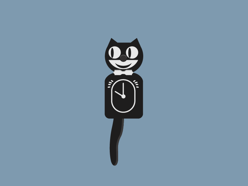 Kit Cat Clock after effects illustrator minimal retro vector