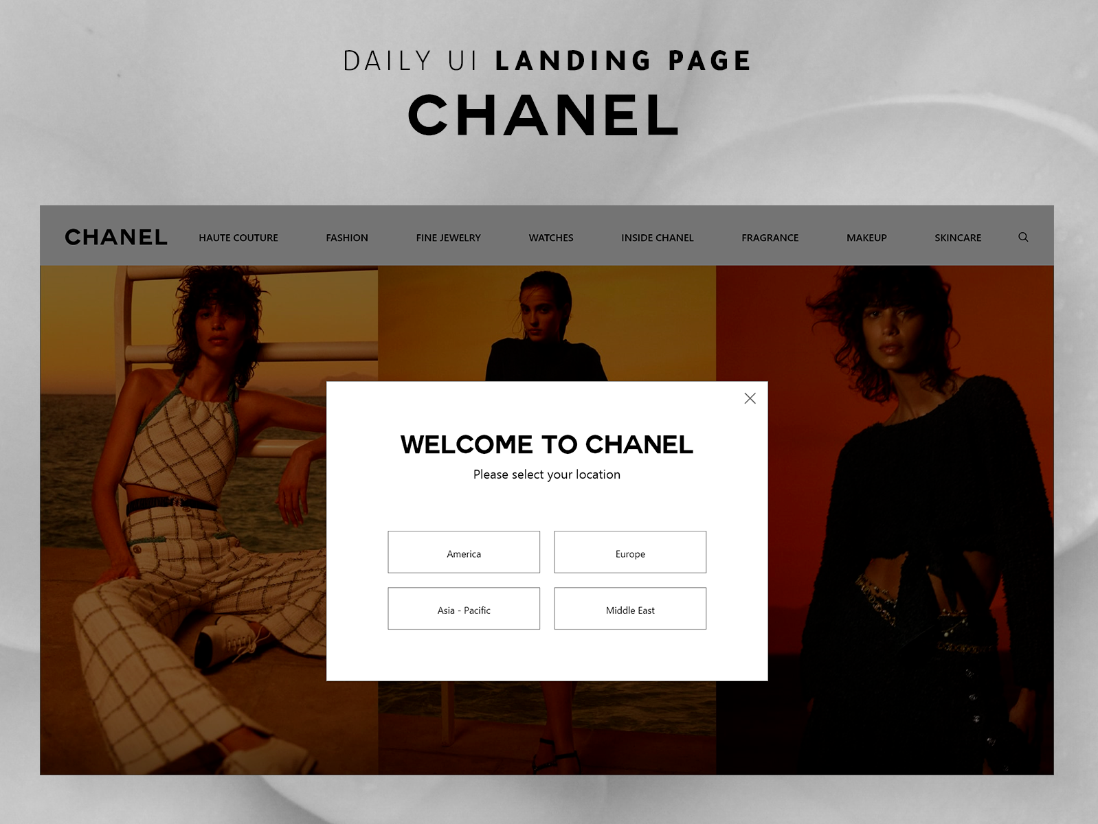Landing page CHANEL by maria moursioti on Dribbble