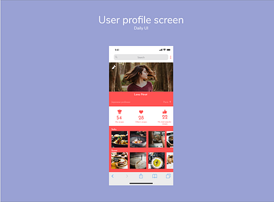 User profile screen Daily Ui adobe photoshop adobexd design ui ux website