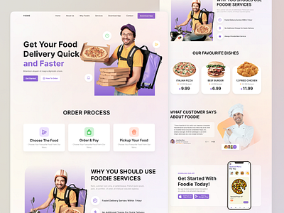 Food Delivery Landing Page delivery landing page figma food food app food delivery food delivery website lading page design landing page ui ux web page ui