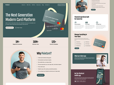 Banking Payment Card Landing Page Design