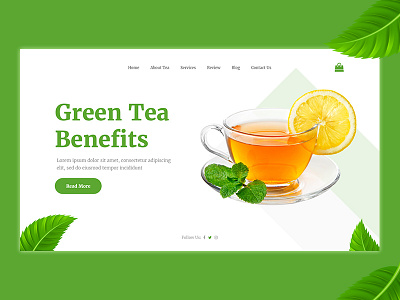 Green Tea Landing Page greentea health landingpage psd tea ui userinterface ux webdesign webui weightloss