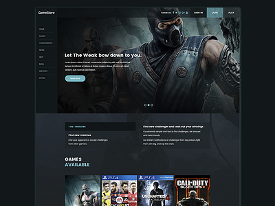 Games Store Website Concept ecommerce games gamesdesign gamesstore store ui ux webdesign webui