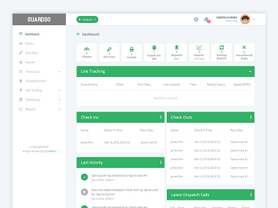 Security Guard Company Dashboard Design admin adminpanel admintemplate dashboard dashboarddesign security ui ux