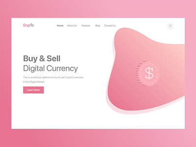 Cryptocurrency Website Header bitcoin crypto cryptocurrency header sketch uidesign uiux uxdesign webdesign website