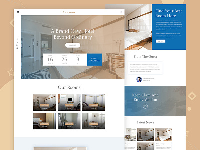 Hotel Booking Website Free PSD