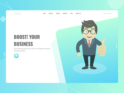 Boost Your Business, Business Website Header boost business corporate digitalmarkeiting photoshop sketch social ui ux website xd