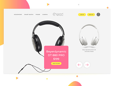 Ecommerce Headphone Website Header