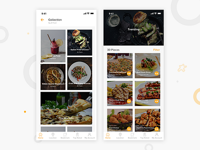 Food Restaurant Find App UI appdeisgn appui appux food location find recipie restaurant sketch uiux