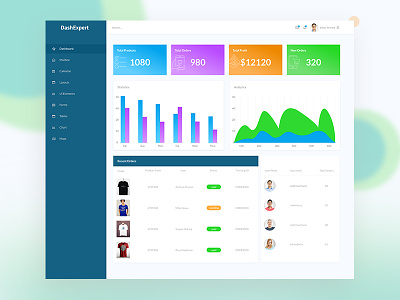 DashExpert Free Dashboard XD Template