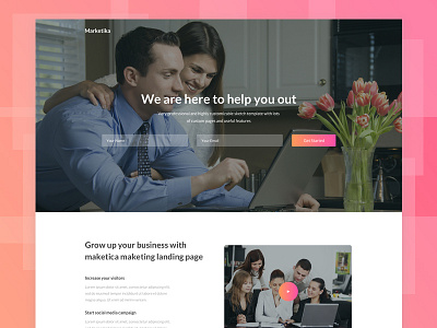 Marketika – Free sketch landing page template free sketch sketch sketch app sketch template ui design ui ux ux design webdesgin