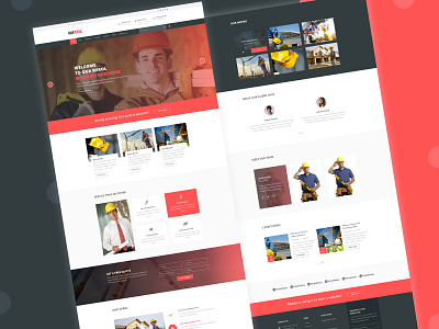 Construction Company Website Design construction construction company ui design ux design web design web ui design website design