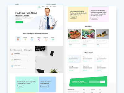 Health Career Website Design clean website health website job career ui design ui ux ux design web design web ui