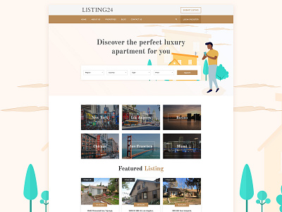 Real Esate Property Listing Website illustration property listing real esate real estate real estate agency real estate branding ui deisgn ux design