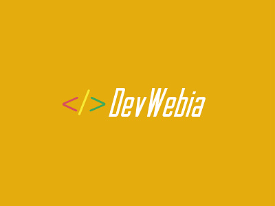 DevWebia branding codage code design illustrator logo minimal vector web yellow
