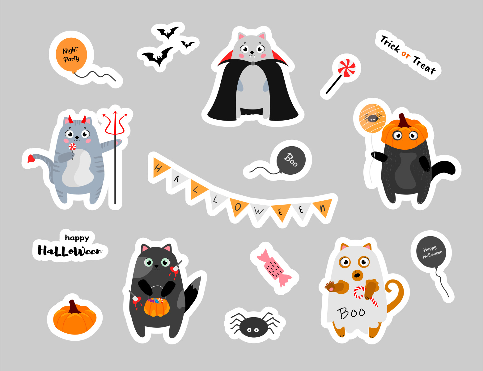 Halloween stickers by Hanna Perelygina on Dribbble