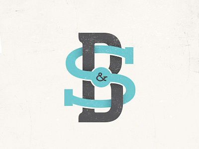 B & S b bs grey intertwined lettering logo mint s turquoise typography
