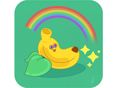 Go Bananas banana cartoon character design flat flat design fun illustration rainbow vector