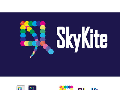 SkyKite logo branding - kite logo