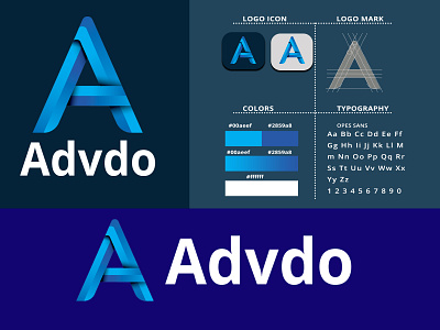 Advdo Logo, a letter logo, a letter modern logo a letter logo a letter modern logo business card creative design illustration modern logo 2020