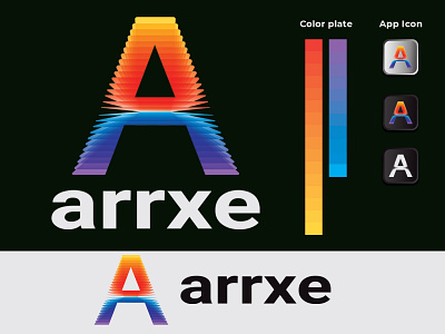 Arrxe logo  a letter logo a letter modern logo  logo branding