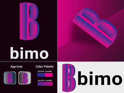 B letter logo  bimo modern logo  alphabet logo b