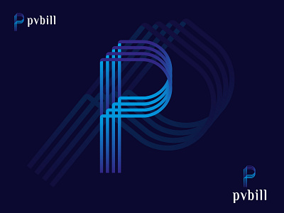 Pvbill logo  p letter logo  modern p letter logo minimalist logo