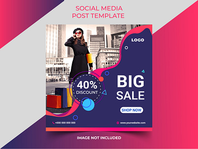 Social Media Banner Big Sale Post Vector Template abstract big sale branding business design highlights modern design modernism offer offer banner social media banner social media design social media templates social post social poster socialmedia unique design