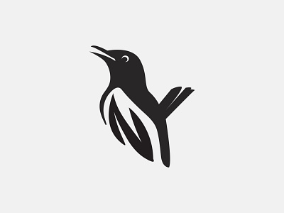 Monochrome Magpie Logo bird brand design brand identity branding creative logo design icon idea illustration logo magpie monochrome template unique vector