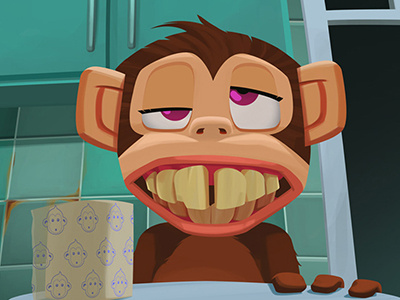 Smitch the monkey art background character design flota games monkey smitch vector