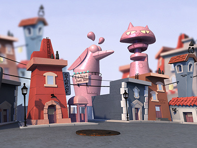 3d scenery 3d cartoon character game art