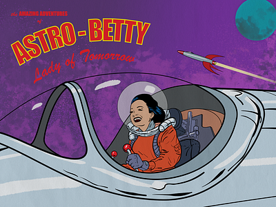 Astro Betty comic art design graphic design illustration illustrator poster poster art retro scifi