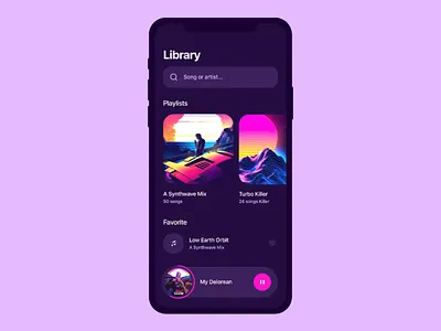 Music Player animation app clean dark design gif interface mobile music music player playlist sound soundwave ui ux