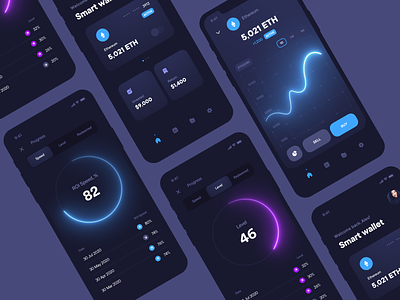 Cryptocurrency application app application bitcoin blockchain blue clean crypto crypto exchange crypto wallet cryptocurrency dark design ethereum finance graphic interface ios mobile ui ux